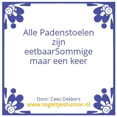 Tegeltje: Eetbaar