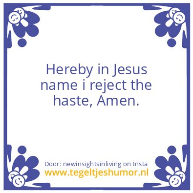 Tegeltje: In Jesus Name