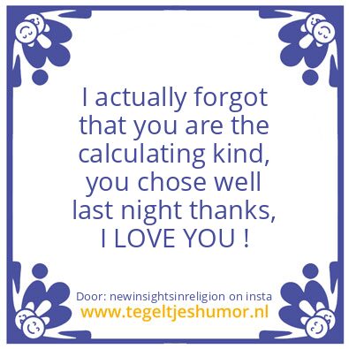 Tegeltje: I LOVE YOU !