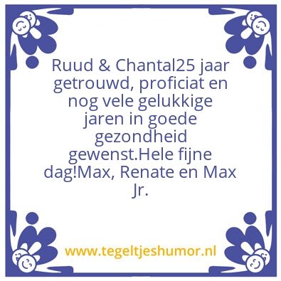 Tegeltje: 25 jaar