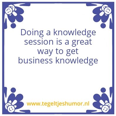 Tegeltje: business knowledh