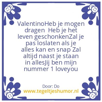 Tegeltje: valentino