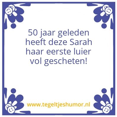 Tegeltje: Sarah
