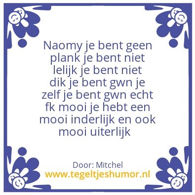 Tegeltje: Naomy