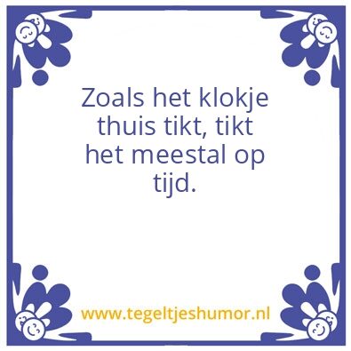 Tegeltje: klok