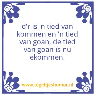 Tegeltje: afscheid