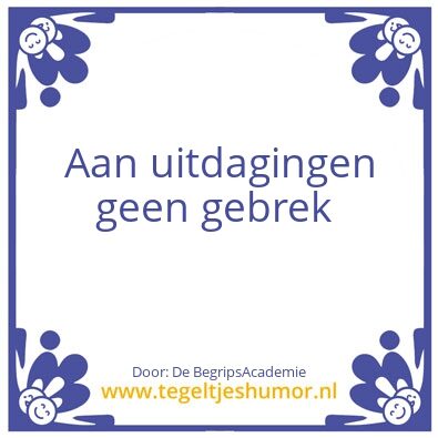 Tegeltje: uitdagingen