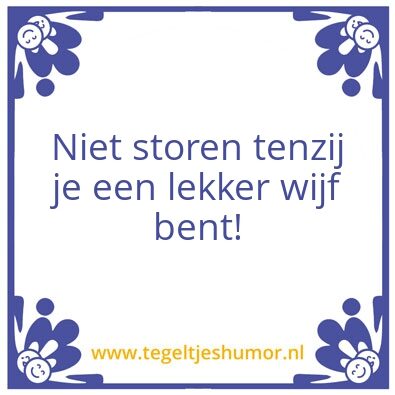 Tegeltje: Lekker