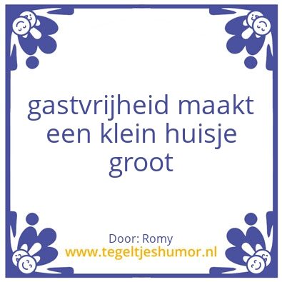 Tegeltje: gastvrijheid