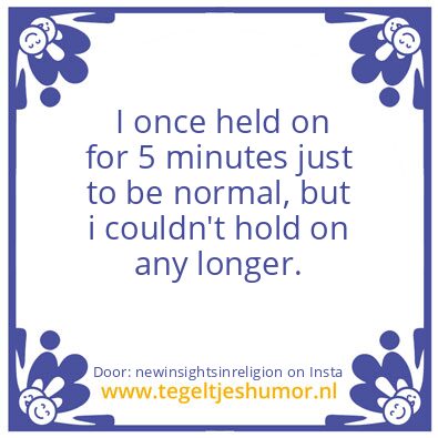 Tegeltje: “5 minutes “