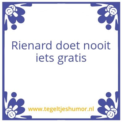 Tegeltje: Rienard