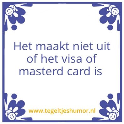 Tegeltje: Visa