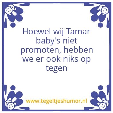 Tegeltje: baby