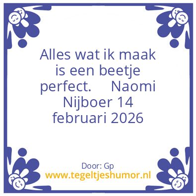 Tegeltje: Naomi
