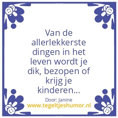 Tegeltje: lekker