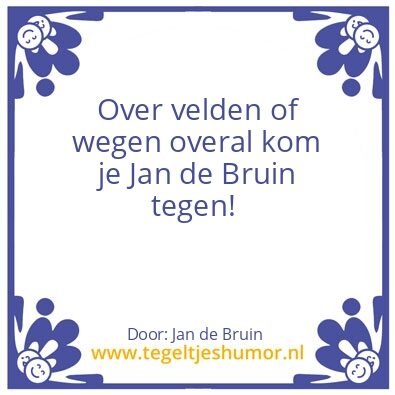 Tegeltje: Jan de Bruin