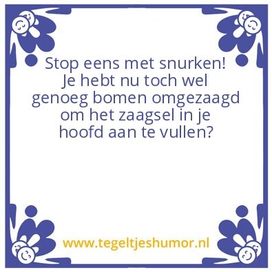 Tegeltje: Snurken