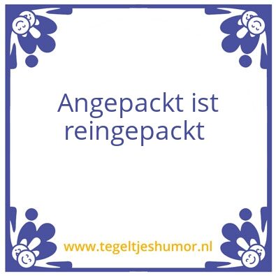 Tegeltje: Schockregel nummer 1