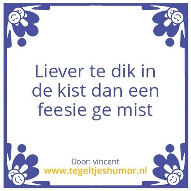 Tegeltje: te dik