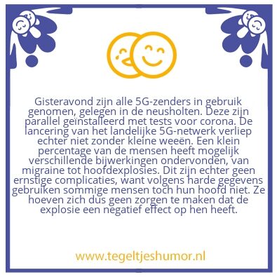 Tegeltje: 5 G
