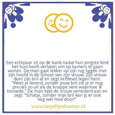 Tegeltje: Zonder bril