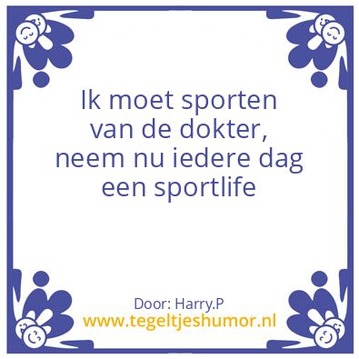 Tegeltje: Sporten