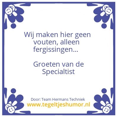 Tegeltje: Specialtist