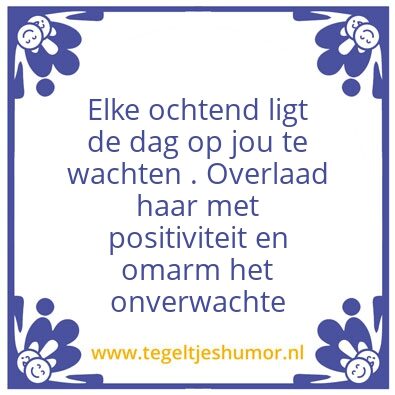 Tegeltje: Pluk de dag