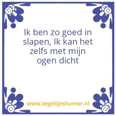 Tegeltje: Slapen