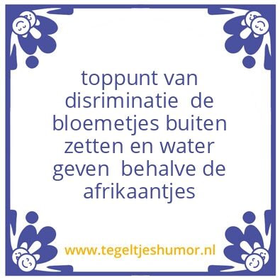 Tegeltje: toppunt van disriminatie