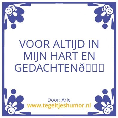 Tegeltje: Arie