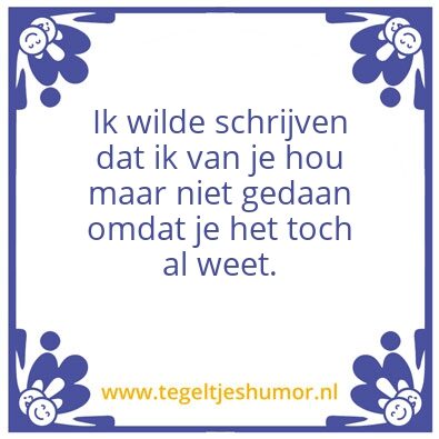 Tegeltje: JA