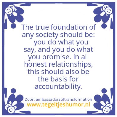 Tegeltje: the foundation of  society