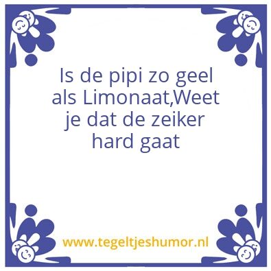 Tegeltje: Gele pipi