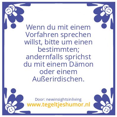 Tegeltje: to talk to an ancestor
