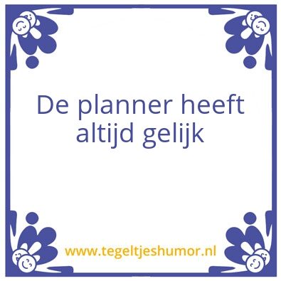 Tegeltje: planner