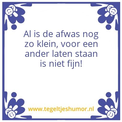Tegeltje: Afwas