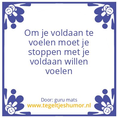 Tegeltje: Voldaan