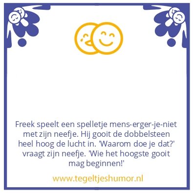 Tegeltje: Mens-erger-je-niet