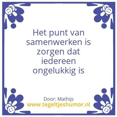 Tegeltje: Samenwerken