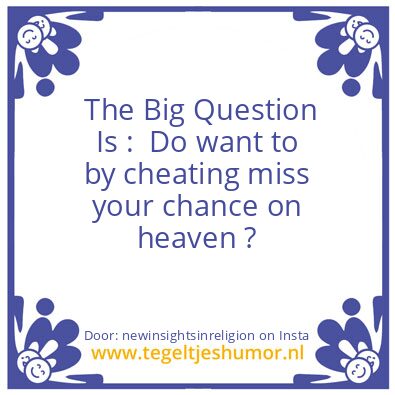 Tegeltje: The Big Question Is :
