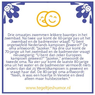 Tegeltje: Baantjes zwemmen