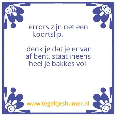 Tegeltje: Errors