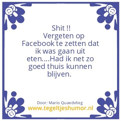Tegeltje: uit eten