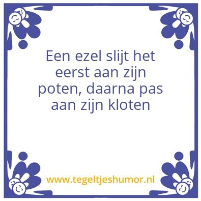 Tegeltje: Den ezel