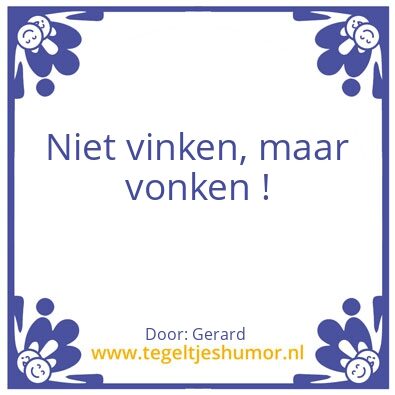 Tegeltje: Vonken