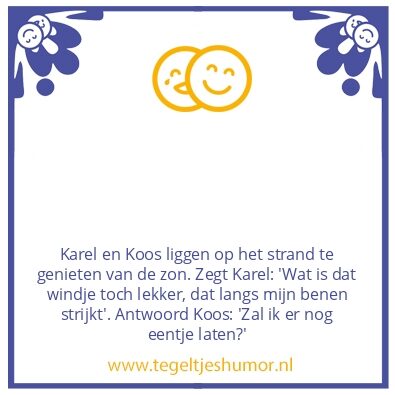 Tegeltje: Lekker windje