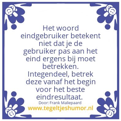 Tegeltje: Eindgebruiker