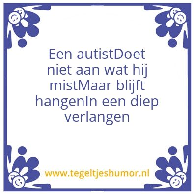 Tegeltje: Autist