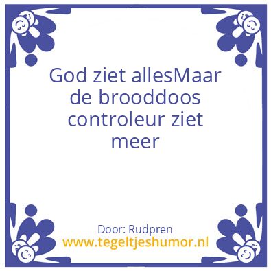 Tegeltje: Brooddoos Controleur